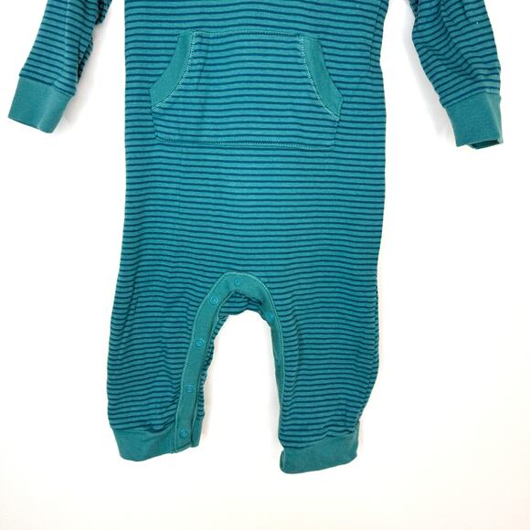 Old Navy Baby Long Sleeve Hooded One Piece Set Woodland Animals Size 6-12 Months - Picture 4 of 13